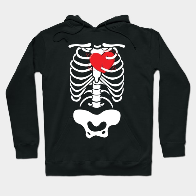 Halloween Skeleton Rib Cage Hoodie by Hixon House